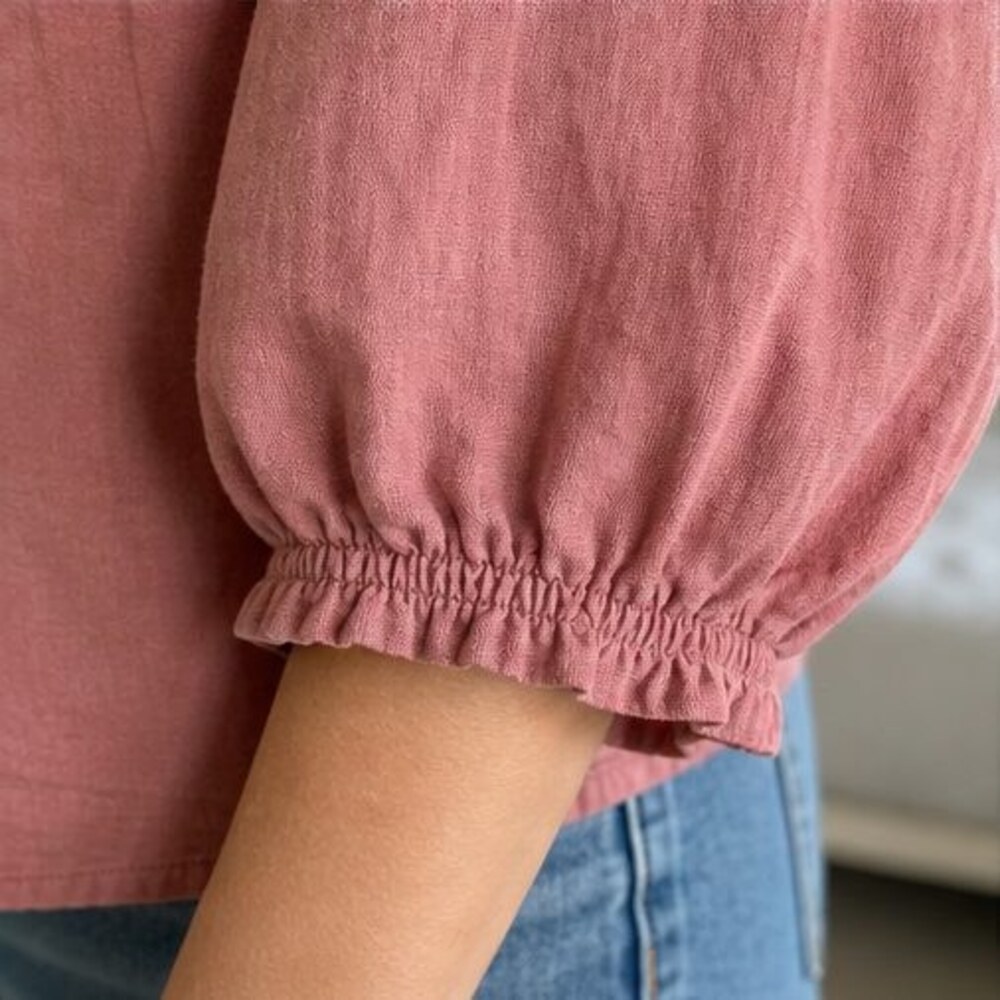 Rust Button Blouse - Picture 5 of 6